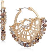 Thumbnail for your product : lonna & lilly Gold-Tone Pavé Beaded Filigree Hoop Earrings