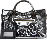 Thumbnail for your product : Balenciaga Classic City AJ Graffiti-Print Satchel Bag