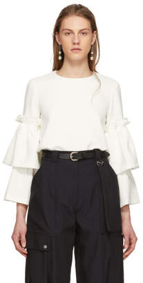 Edit Off-White Tiered Sleeve Swing Blouse