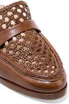 Thumbnail for your product : Alexandre Birman Alexa Woven Leather Loafers - Light brown