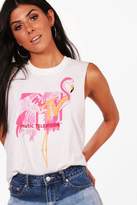 Thumbnail for your product : boohoo Ruth Neon MTV License Drop Arm Vest