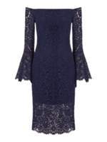 Bardot Plunge Lace Dress
