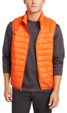 orange puffer vest