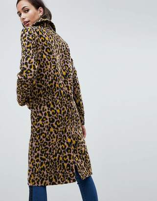 asos leopard coat