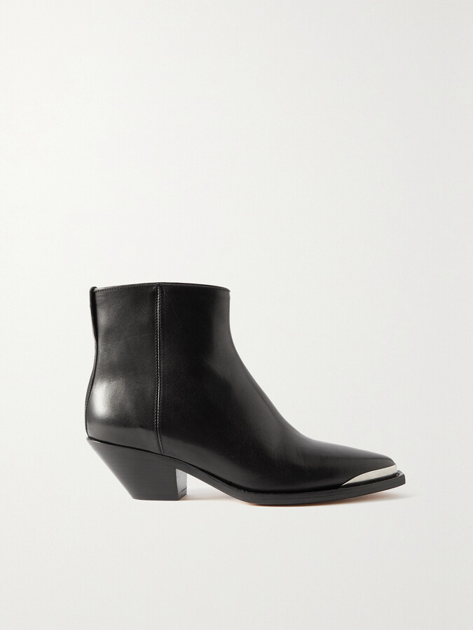 Isabel Marant Adnae Embellished Leather Ankle Boots - Black