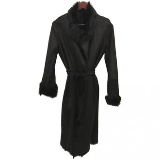 Gerard Darel Black Leather Coat for Women