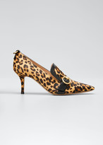 Thumbnail for your product : Gianvito Rossi Leopard-Print Fur Loafer Pumps