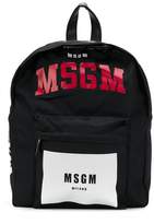 Thumbnail for your product : MSGM Kids logo print backpack