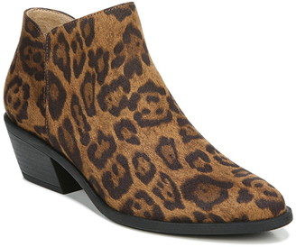 leopard booties low heel