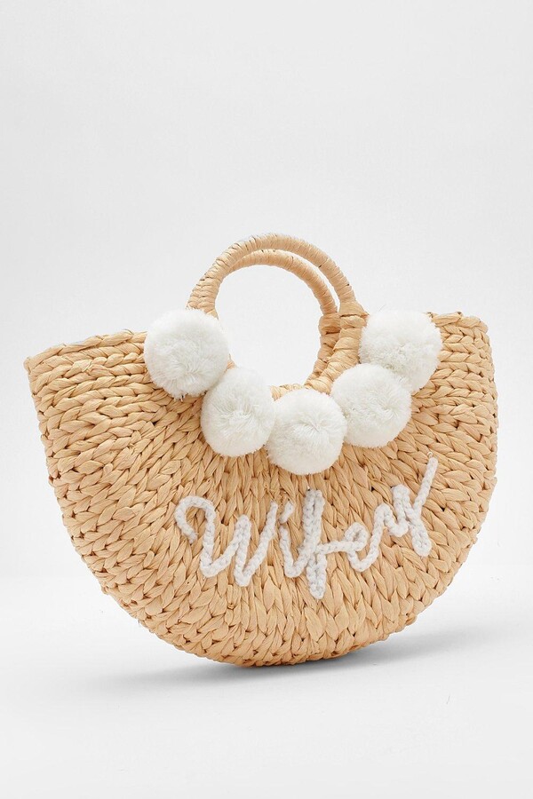 shell boohoo straw bag
