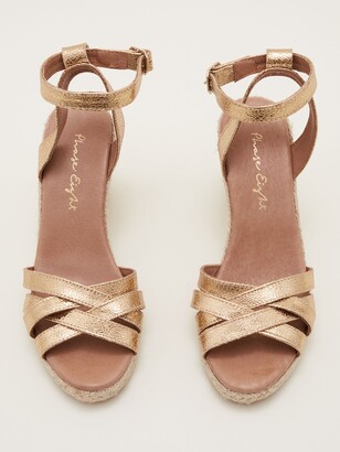 Phase Eight Lea Strap Espadrille Wedge Sandals, Gold - ShopStyle