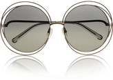 Thumbnail for your product : Chloé Carlina round-frame metal sunglasses