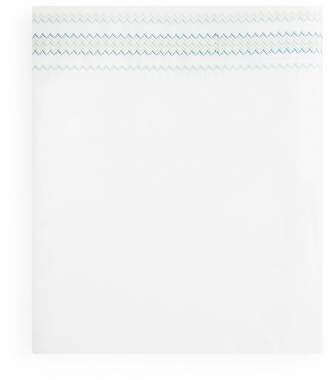 Sky Chevron Embroidered Flat Sheet, Queen - 100% Exclusive