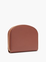 Thumbnail for your product : A.P.C. Half Moon Zip-around Leather Wallet - Tan