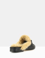 Thumbnail for your product : betts Beauty Faux Fur Backless Rose Embroidered Loafers