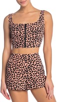 Thumbnail for your product : re:named apparel Nya Leopard Crop Top
