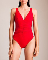 Thumbnail for your product : Karla Colletto Basic Ruched V-Neck Swimsuit