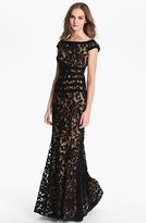 Thumbnail for your product : Tadashi Shoji Textured Lace Mermaid Gown