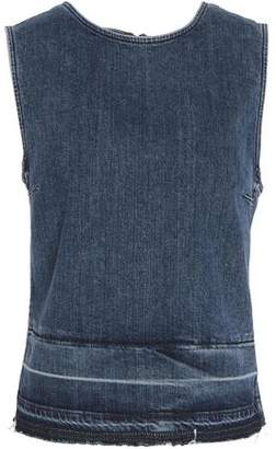 Theory Frayed Faded Denim Top