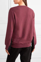 Thumbnail for your product : Clu Grosgrain Bow-embellished Cotton-jersey Sweatshirt - Burgundy