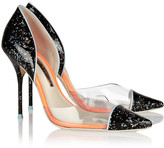 Thumbnail for your product : Webster Sophia Jessica glittered patent-leather and PVC pumps