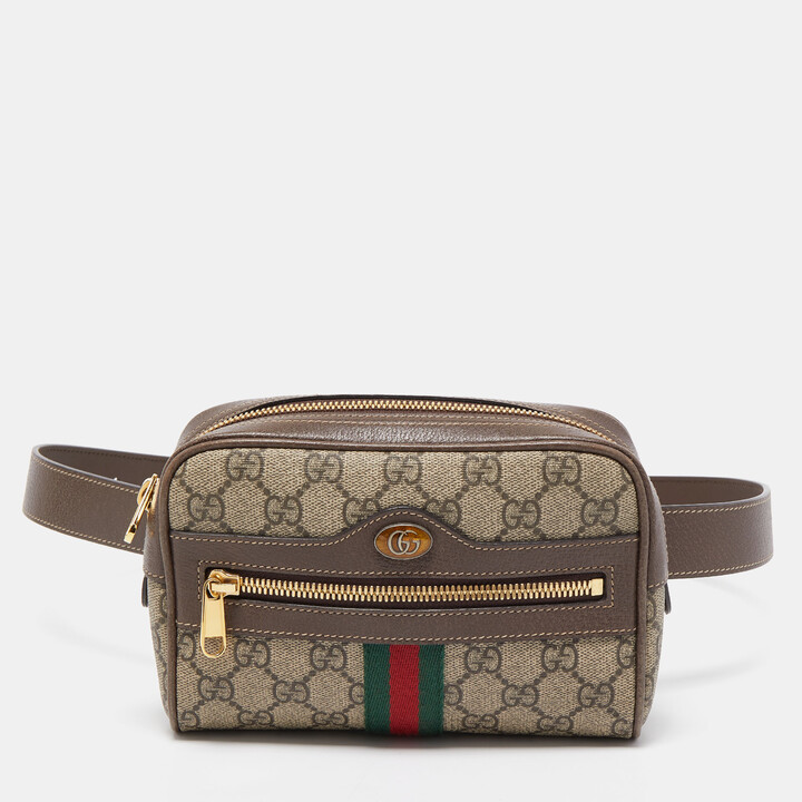 Gucci Brown/Beige GG Supreme Canvas and Leather Ophidia Belt Bag ...