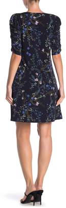 Cynthia Steffe CeCe by Floral Ruched Sleeve Shift Dress