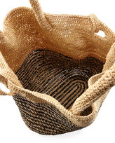 Thumbnail for your product : Vix Striped Woven Straw Beach Tote Bag, Beige