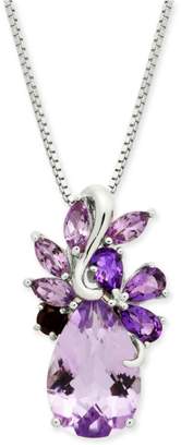 Macy's Multi-Gemstone Cluster 18and#034; Pendant Necklace (4-1/2 ct. t.w.) in Sterling Silver