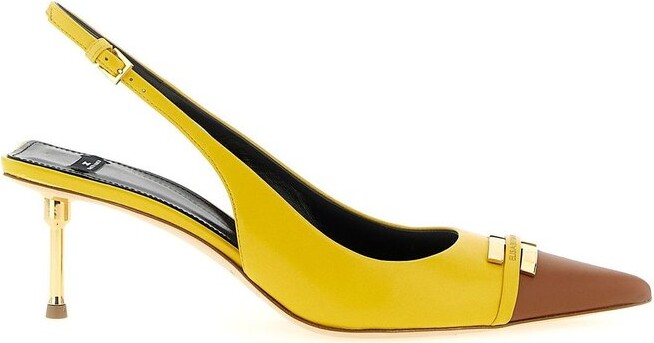 Elisabetta Franchi Two-Toned Pointed-Toe Slingback Pumps