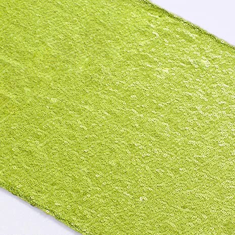 14x108-Inch-Lime Green-Table Runners Sequin Table Runner for Wedding Events Sparkle Sequin Tablecloths Runner Christmas Table Runner Sequence Fabric Table Linens for Parties Decor