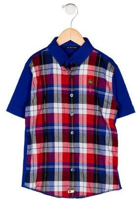 La Miniatura Boys' Plaid Button-Up Shirt blue La Miniatura Boys' Plaid Button-Up Shirt