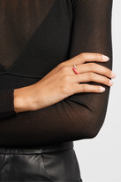 Thumbnail for your product : Melissa Kaye Lola 18-karat Rose Gold, Diamond And Enamel Ring - 7