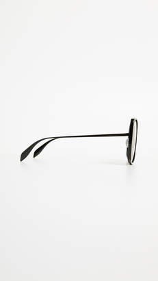 Alexander McQueen Sculpted Metal Square Sunglasses
