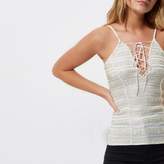 Thumbnail for your product : River Island Womens Cream lace-up cami top