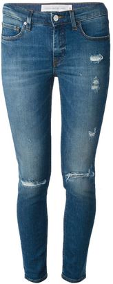 Victoria Beckham distressed skinny jeans
