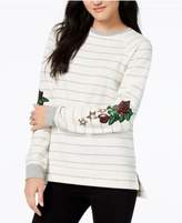 Thumbnail for your product : Carbon Copy Striped Sequin-Embellished Sweatshirt