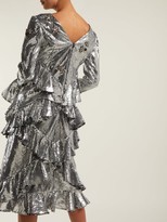 Thumbnail for your product : Erdem Desiree Ruffled Sequin Dress - Silver