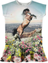 Thumbnail for your product : Molo Caeley Short-Sleeve Mountain Horse Dress, Size 2T-12
