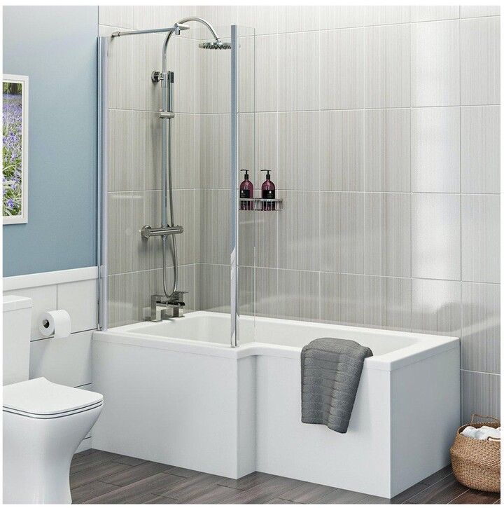 Victoria Plum L Shaped Shower Bath With Screen, Panels And Waste 1700 X ...