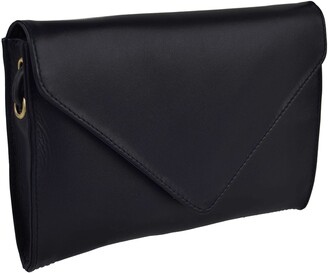 Ladies Small Soft Classic Leather Envelope Clutch Handbag by GiGi Versitile 