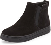 Thumbnail for your product : Prada Linea Rossa Flat Suede Pull-On Bootie, Black (Nero)