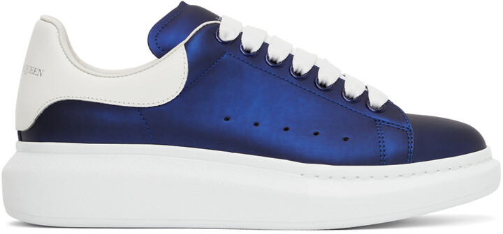 Alexander McQueen Blue & White Oversized Sneakers - ShopStyle