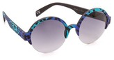 Thumbnail for your product : Italia Independent Round Zebra Sunglasses