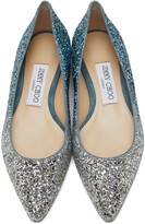 Thumbnail for your product : Jimmy Choo Silver Glitter Romy Ballerina Flats