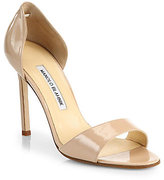 Thumbnail for your product : Manolo Blahnik Catalina Patent Leather D'Orsay Sandals