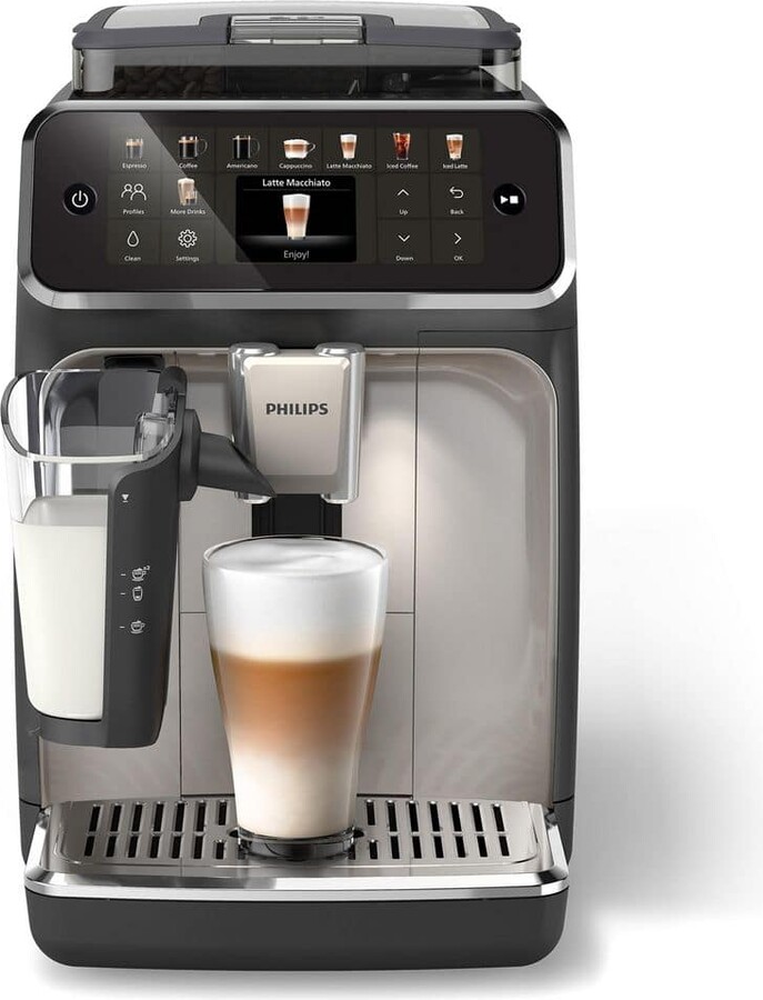 Philips 5500 1-Cup Fully Automatic Espresso Machine with LatteGo Milk Frother, Grey Chrome