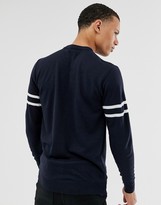Thumbnail for your product : Le Breve Tall lightweight knitted jumper with arm stripe