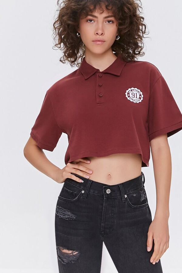 Burgundy Crop Top | Shop the world's largest collection of fashion 