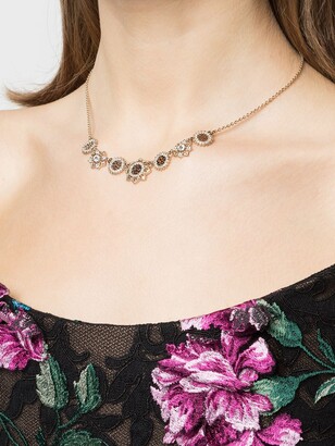 Marchesa Notte Crystal-Embellished Floral Necklace